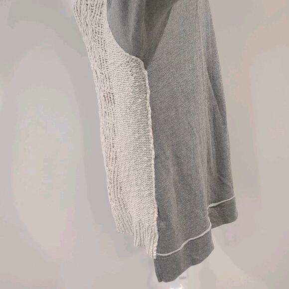 Dolan Anthropologie Womens M Boho Gray 3/4 Sleeve Sweater Cream Crocheted Top - Picture 8 of 12